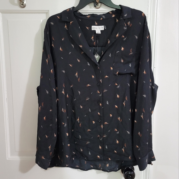 Ava & Viv no gap button down NWT, size 1x - Picture 1 of 4